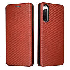 Funda de Cuero Cartera con Soporte Carcasa L02Z para Sony Xperia 10 IV Marron