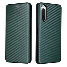 Funda de Cuero Cartera con Soporte Carcasa L02Z para Sony Xperia 10 V Verde