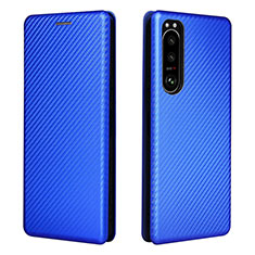 Funda de Cuero Cartera con Soporte Carcasa L02Z para Sony Xperia 5 III Azul