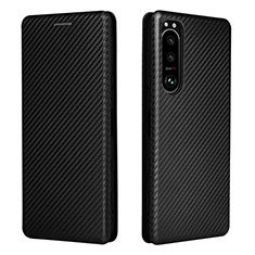 Funda de Cuero Cartera con Soporte Carcasa L02Z para Sony Xperia 5 III SO-53B Negro