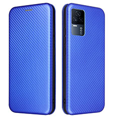 Funda de Cuero Cartera con Soporte Carcasa L02Z para Vivo iQOO 7 Legend 5G Azul