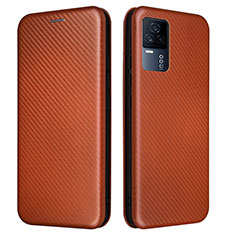 Funda de Cuero Cartera con Soporte Carcasa L02Z para Vivo iQOO 7 Legend 5G Marron