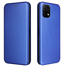 Funda de Cuero Cartera con Soporte Carcasa L02Z para Vivo iQOO U3x 5G Azul