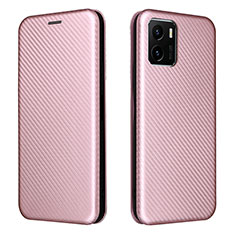 Funda de Cuero Cartera con Soporte Carcasa L02Z para Vivo iQOO U5x Oro Rosa