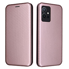 Funda de Cuero Cartera con Soporte Carcasa L02Z para Vivo T1 5G India Oro Rosa