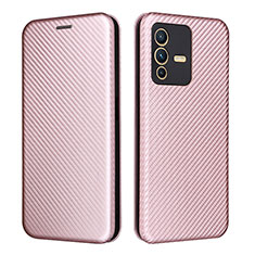 Funda de Cuero Cartera con Soporte Carcasa L02Z para Vivo V23 5G Oro Rosa