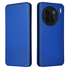 Funda de Cuero Cartera con Soporte Carcasa L02Z para Vivo X90 Pro+ Plus 5G Azul