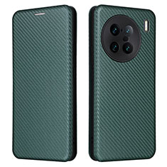 Funda de Cuero Cartera con Soporte Carcasa L02Z para Vivo X90 Pro+ Plus 5G Verde