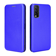 Funda de Cuero Cartera con Soporte Carcasa L02Z para Vivo Y12A Azul