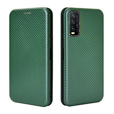 Funda de Cuero Cartera con Soporte Carcasa L02Z para Vivo Y12s (2021) Verde