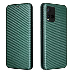 Funda de Cuero Cartera con Soporte Carcasa L02Z para Vivo Y21a Verde