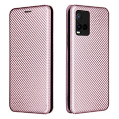 Funda de Cuero Cartera con Soporte Carcasa L02Z para Vivo Y21e Oro Rosa