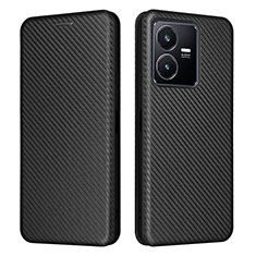 Funda de Cuero Cartera con Soporte Carcasa L02Z para Vivo Y22 Negro