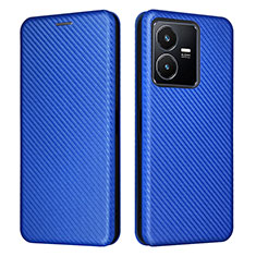 Funda de Cuero Cartera con Soporte Carcasa L02Z para Vivo Y22s Azul