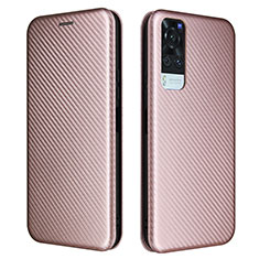 Funda de Cuero Cartera con Soporte Carcasa L02Z para Vivo Y31 (2021) Oro Rosa