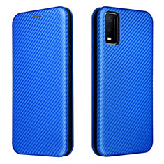 Funda de Cuero Cartera con Soporte Carcasa L02Z para Vivo Y3s (2021) Azul