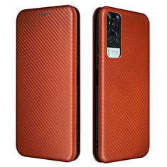 Funda de Cuero Cartera con Soporte Carcasa L02Z para Vivo Y51 (2021) Marron