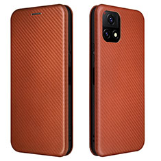 Funda de Cuero Cartera con Soporte Carcasa L02Z para Vivo Y52s 5G Marron