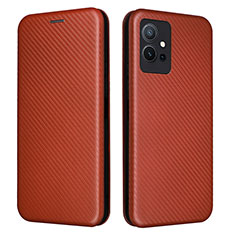 Funda de Cuero Cartera con Soporte Carcasa L02Z para Vivo Y52t 5G Marron