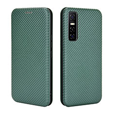 Funda de Cuero Cartera con Soporte Carcasa L02Z para Vivo Y73s 5G Verde