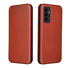 Funda de Cuero Cartera con Soporte Carcasa L02Z para Vivo Y75 4G Marron