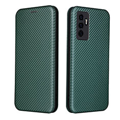 Funda de Cuero Cartera con Soporte Carcasa L02Z para Vivo Y75 4G Verde