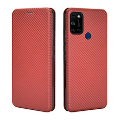 Funda de Cuero Cartera con Soporte Carcasa L02Z para Wiko View5 Marron