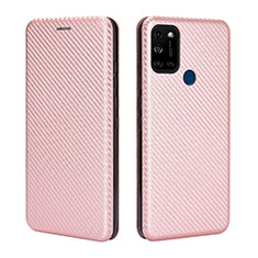 Funda de Cuero Cartera con Soporte Carcasa L02Z para Wiko View5 Oro Rosa