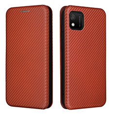 Funda de Cuero Cartera con Soporte Carcasa L02Z para Wiko Y52 Marron