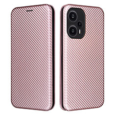 Funda de Cuero Cartera con Soporte Carcasa L02Z para Xiaomi Poco F5 5G Oro Rosa