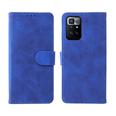 Funda de Cuero Cartera con Soporte Carcasa L02Z para Xiaomi Redmi 10 (2022) Azul