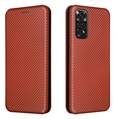 Funda de Cuero Cartera con Soporte Carcasa L02Z para Xiaomi Redmi Note 11S 4G Marron