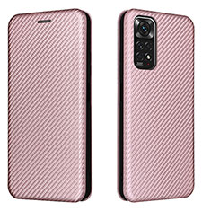 Funda de Cuero Cartera con Soporte Carcasa L02Z para Xiaomi Redmi Note 11S 4G Oro Rosa