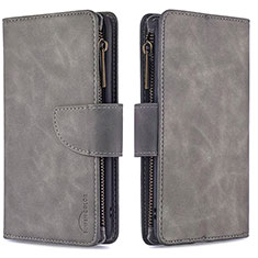 Funda de Cuero Cartera con Soporte Carcasa L03 para Apple iPhone 15 Pro Max Gris Oscuro