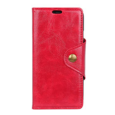 Funda de Cuero Cartera con Soporte Carcasa L03 para Doogee X60L Rojo