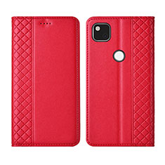 Funda de Cuero Cartera con Soporte Carcasa L03 para Google Pixel 4a Rojo