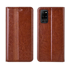 Funda de Cuero Cartera con Soporte Carcasa L03 para Huawei Honor Play4 Pro 5G Marron Claro