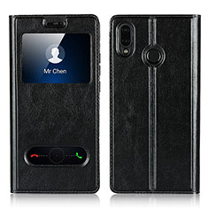 Funda de Cuero Cartera con Soporte Carcasa L03 para Huawei Nova 3e Negro