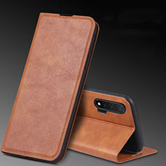 Funda de Cuero Cartera con Soporte Carcasa L03 para Huawei Nova 6 5G Marron