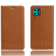 Funda de Cuero Cartera con Soporte Carcasa L03 para Huawei Nova 6 SE Naranja