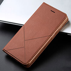 Funda de Cuero Cartera con Soporte Carcasa L03 para Huawei P Smart Z (2019) Marron