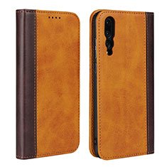 Funda de Cuero Cartera con Soporte Carcasa L03 para Huawei P20 Pro Naranja