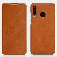 Funda de Cuero Cartera con Soporte Carcasa L03 para Huawei P30 Lite New Edition Marron