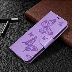 Funda de Cuero Cartera con Soporte Carcasa L03 para Huawei Y7p Morado