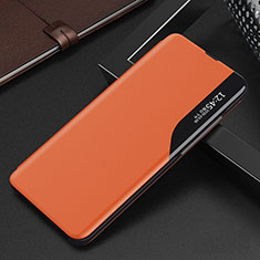 Funda de Cuero Cartera con Soporte Carcasa L03 para Oppo Find X5 Pro 5G Naranja