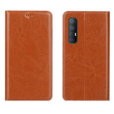 Funda de Cuero Cartera con Soporte Carcasa L03 para Oppo Reno3 Pro Naranja