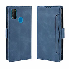 Funda de Cuero Cartera con Soporte Carcasa L03 para Samsung Galaxy M30s Azul