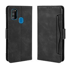 Funda de Cuero Cartera con Soporte Carcasa L03 para Samsung Galaxy M30s Negro