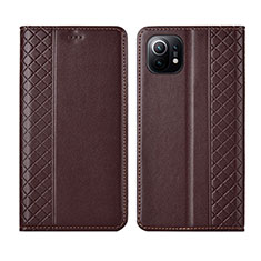 Funda de Cuero Cartera con Soporte Carcasa L03 para Xiaomi Mi 11 Lite 4G Marron