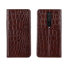 Funda de Cuero Cartera con Soporte Carcasa L03 para Xiaomi Redmi K30 5G Marron